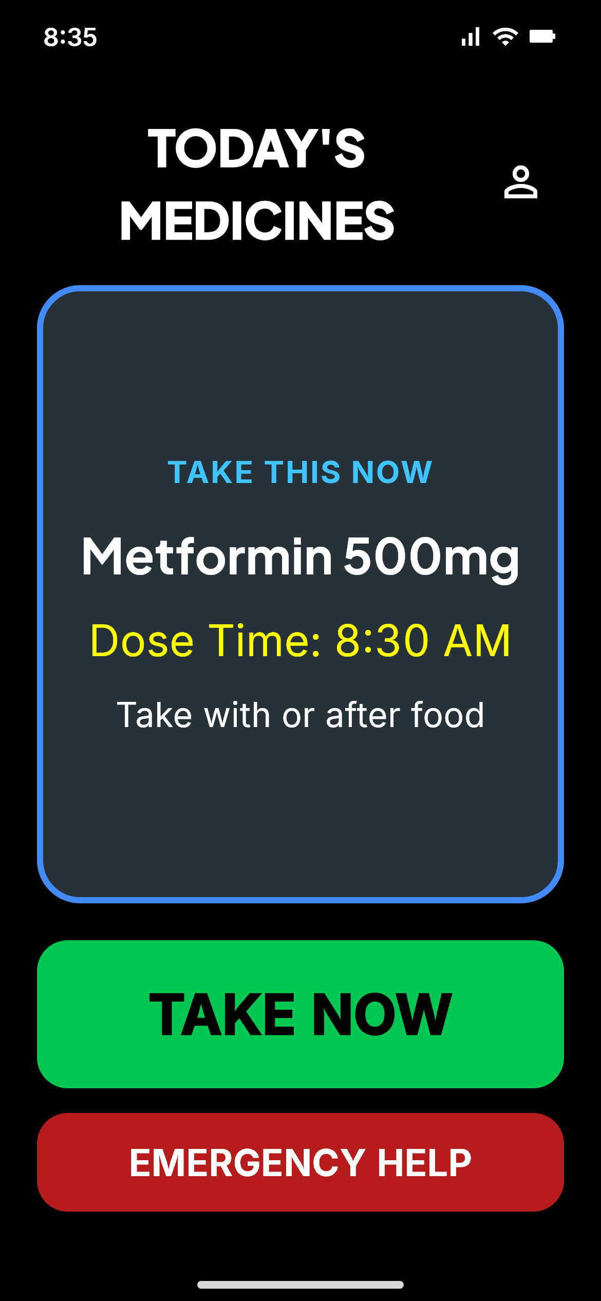 CarePulse senior-friendly patient view